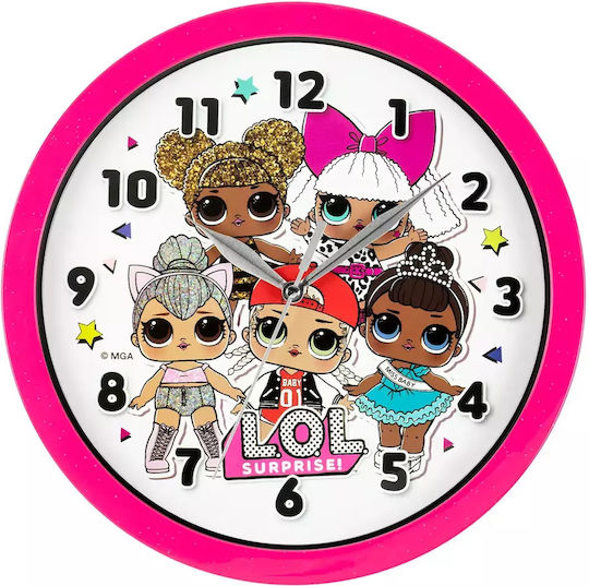Disney Kinder Wanduhr Lol Pink 25cm