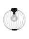 Globo Lighting Roza Πλαφονιέρα Οροφής 40εκ. Μαύρη με Ντουί E27