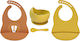 Queen Mother Queen Mother Baby & Kids Feeding Set Lion from Silicone with Anti-Slip Base Yellow 3 Pieces for 6+ Months