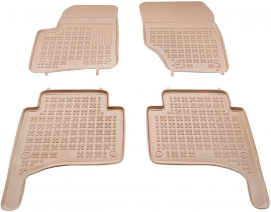Sahler Satz Vorder- und Hintermatten Wannenartig 4Stück aus Gummi für Volkswagen Touareg Porsche Cayenne 2002-2010 Beige