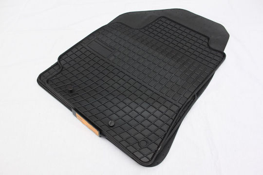 Refref Set of Front and Rear Mats 4pcs Tray Type for Hyundai Elantra 2016+ Black