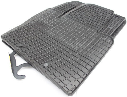 Refref Set of Front and Rear Mats 4pcs Tray Type for Kia Sorento Hyundai Santa Fe 2015+ Black