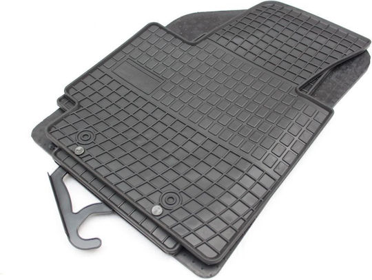 Refref Set of Front and Rear Mats 4pcs Tray Type for Kia Soul 2014+ Black