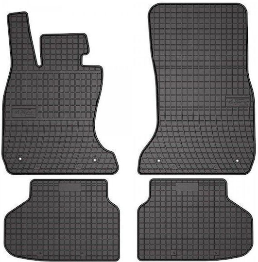 Refref Set of Front and Rear Mats 4pcs Tray Type for BMW Series 7 2008-2015 Black