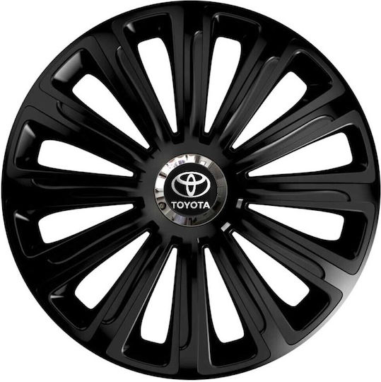 Versaco Car Hubcap Set Trend Rc with Toyota Emblem 15" 4pcs Black