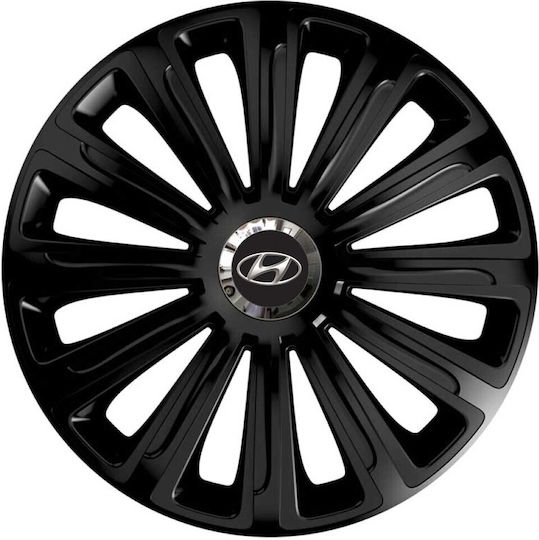 Versaco Σετ Τάσια Αυτοκινήτου Trend Rc 14" με Σήμα Hyundai 4τμχ Μαύρο