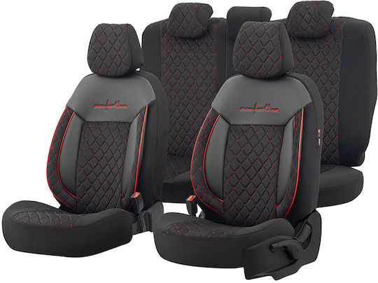 Deluxeboss Front Car Covers 11pcs Leatherette Black