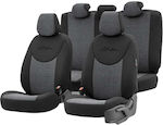 Deluxeboss Front Car Seat Covers 11pcs Cotton Black