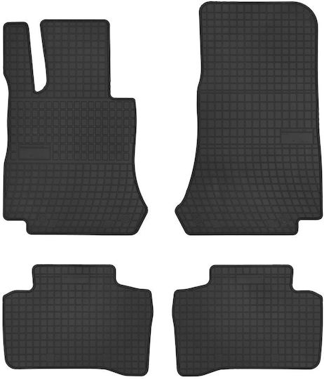 Refref Set of Front and Rear Mats 4pcs Tray Type for Mercedes-Benz GLC 2015+ Black