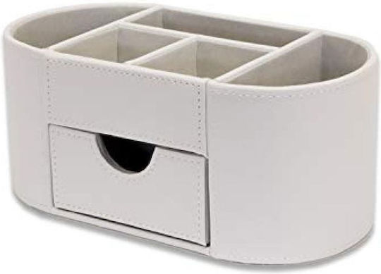 Organizator De Birou Din Piele Alb 25x17.5cm 1 Bucată