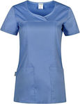 B-Well Ines Women's Blue Medical Blouse