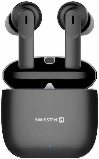 Swissten Alupods II In-Ear Bluetooth-Freisprecheinrichtung Kopfhörer mit Ladeetui Schwarz