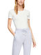 Basic Women's Blouse Cotton Short Sleeve White