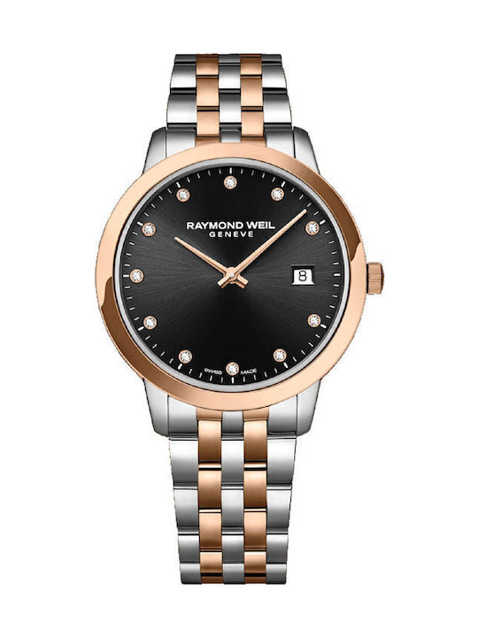 Raymond Weil Damen Uhr mit Rose Gold / Rose Gold / Silber / Silber Metallarmband