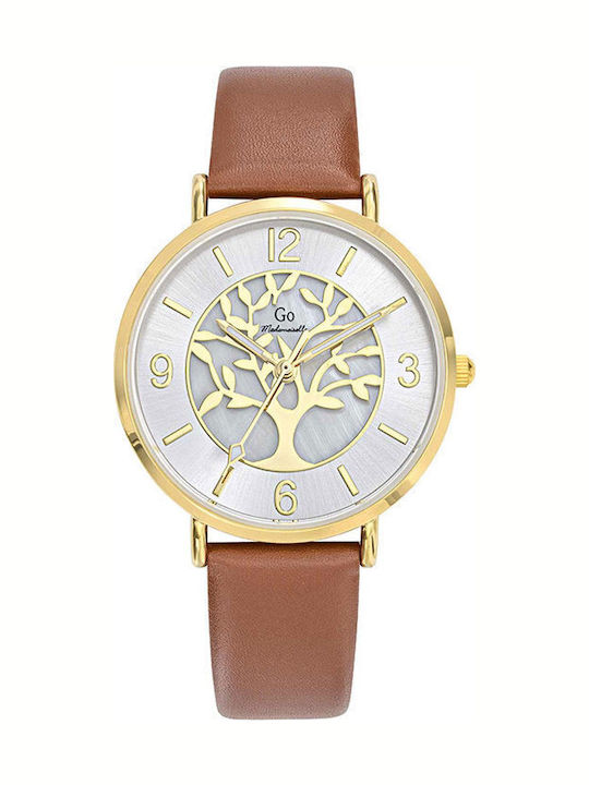 Gocomma Women's Watch with Brown Leather Strap