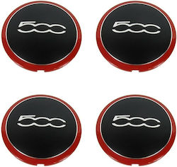 Wheel Center Caps Fiat with 133mm Internal Diameter Black 4pcs