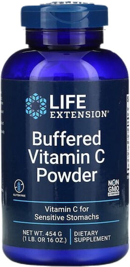 Life Extension Buffered Vitamin C Powder Βιταμίνη για Ενίσχυση του Ανοσοποιητικού, τo Δέρμα & Αντιοξειδωτική δράση 454gr