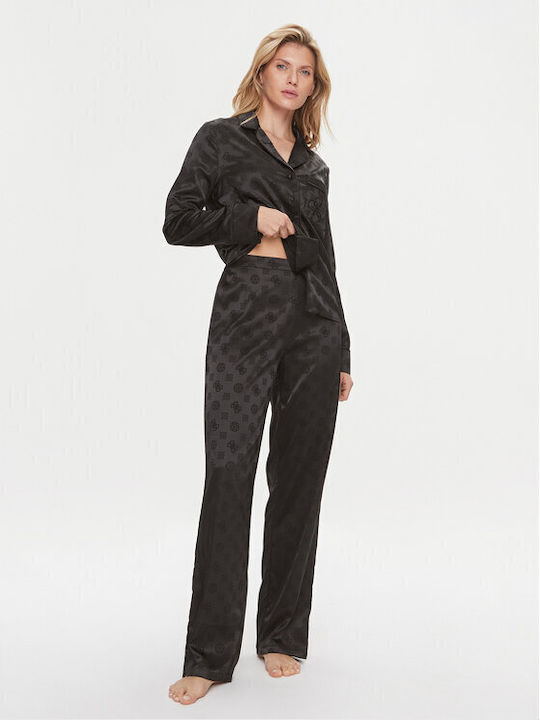 Guess Winter Damen Pyjama-Set Black