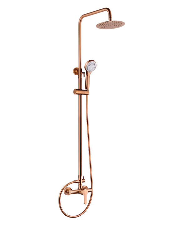 Imex Roma Adjustable Shower Column with Mixer Pink