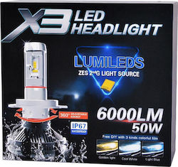 Autoline X3 Lampen H7 LED Kaltes Weiß 2Stück
