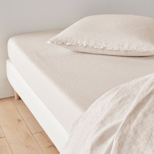 La Redoute Interieurs Bettlaken King Size mit Gummiband 180x200+30cm. Prewashed linen