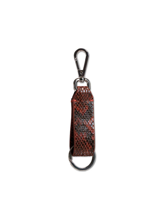7.Dots Keychain Leather Brown