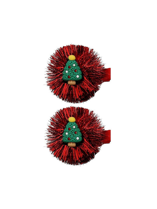 Set of Kids Hair Clips with Hair Clip in Red Color 2pcs