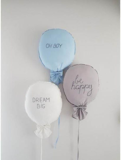 Bubbles Lover Kinder Wanddekoration Ballon Blau aus Stoff 35x50cm