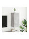 Wand Wohnzimmer Vitrine aus Spanplatte mit Glas & Beleuchtung Grey 30.5x35x70cm