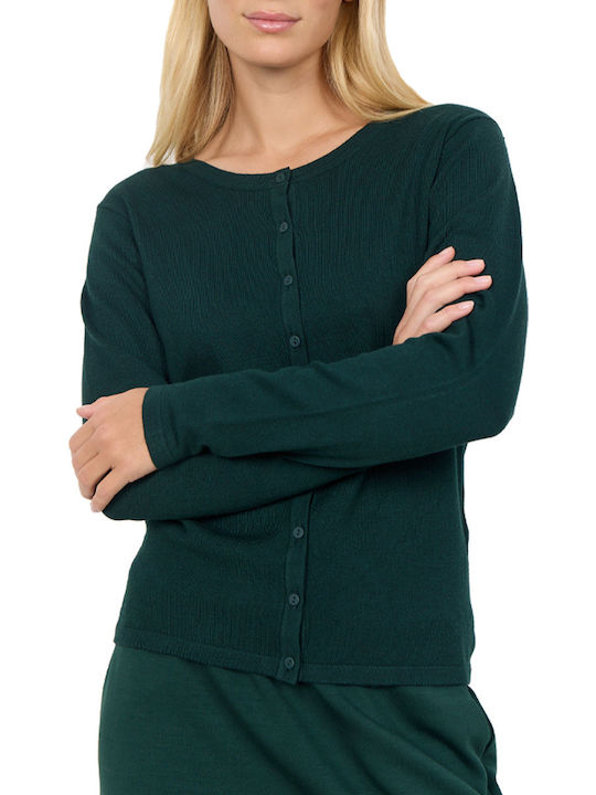 Soya Concept Γυναικεία Ζακέτα με Κουμπιά σε Πράσινο Χρώμα