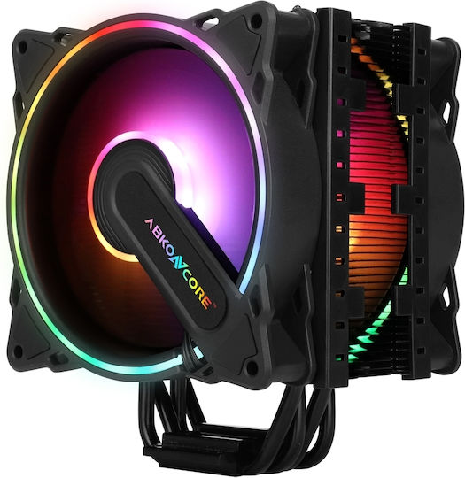 ABKONCORE Coolstorm T404 Dual Hurricane Cooler Procesor pentru Socket /1/2/0/0/1/1/5/x/ cu RGB Iluminare