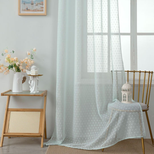 Whitegg Perdea cu Coafură K0142-5 Albastru deschis 270x300cm