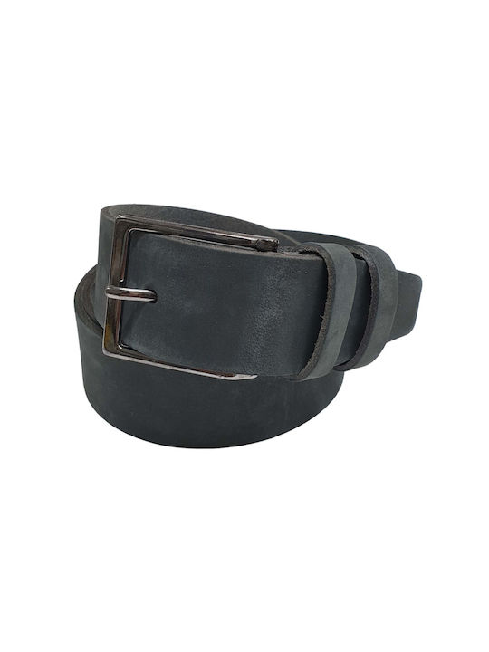 Kouros Men's Leather Wide Belt Gray