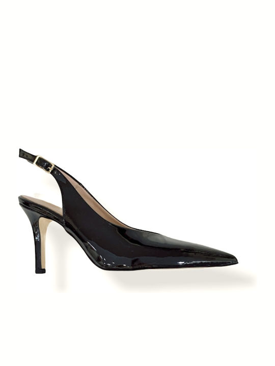 Paola Ferri Leather Black High Heels