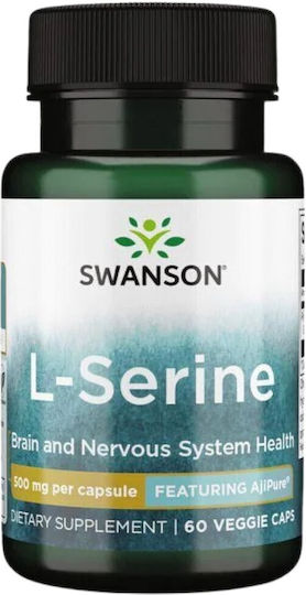 Swanson L-Serine 500mg Supplement for Healthy Skin 60 Vegetable Capsules