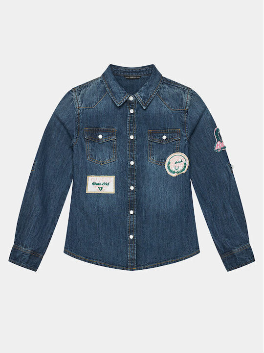 Guess Kids Denim Shirt Navy Blue