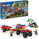 LEGO City 4x4 Пожарен Камион с Спасителна Лодка за 5+ Години 301 Бройки