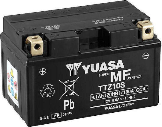 Yuasa Затворен тип Мотоциклетна батерия TTZ10S-BS 190Спецификация с капацитет 9.1Ах
