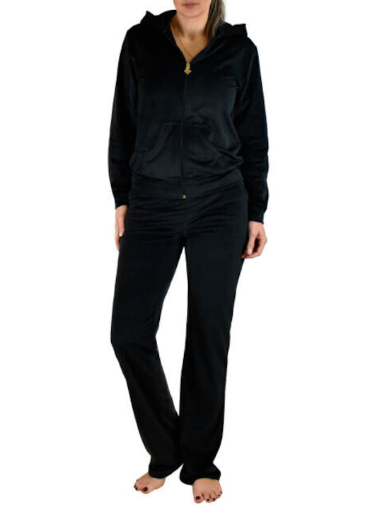 Secret Point Set Women's Sweatpants Black Velvet