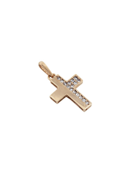 Damen Gold Kreuz 14K mit Kette