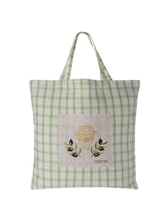 Silk Fashion Τσάντα για Ψώνια σε Πράσινο χρώμα