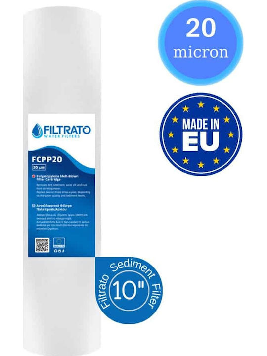 Filtrato Water Filter Replacement Central Water Filtration System made of Polypropylene 10" FCPP20 20 μm
