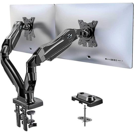 Huanuo HNDS6-E Stand Desk Mounted for 2 Monitors up to 27" with Arm