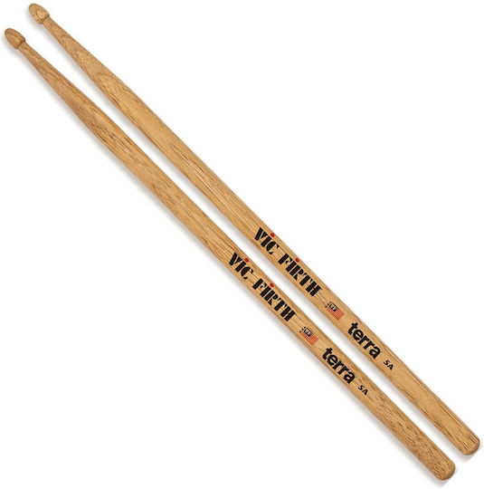 Vic Firth Hickory Drumsticks Drums Series 5A with Tip Shape Drop in Orange Color