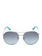 Guess Women's Sunglasses with Silver Metal Frame and Turquoise Gradient Mirror Lens GU7686 87W