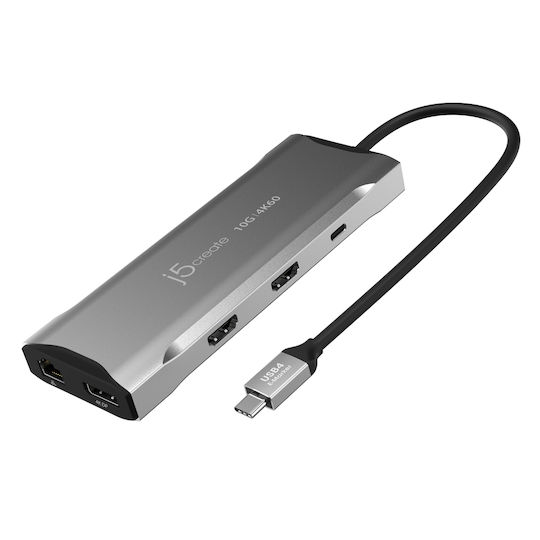 J5 Create USB-C Докинг станция с HDMI/DisplayPort 4K PD Етърнет Сив (JCD397-N)