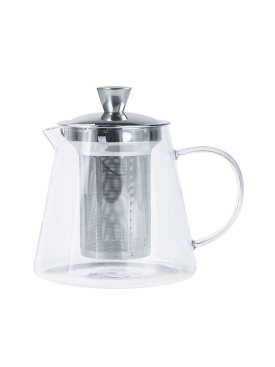 Cristel Ceainic cu Filtru Sticlă Transparent 1200ml