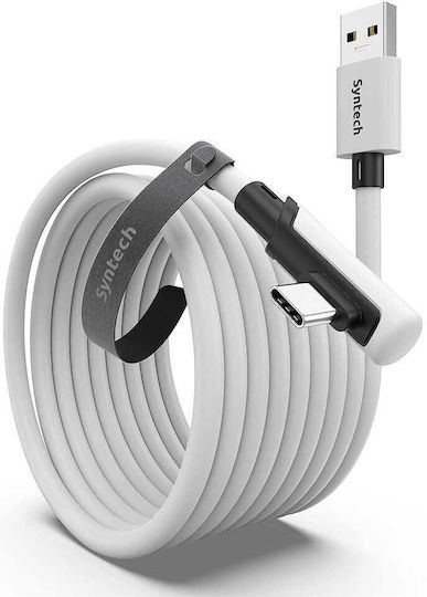 Syntech Link Unghi (90°) / Regular USB 3.0 Cablu USB-C bărbătesc - USB-A Alb 5m (1000-42210075)