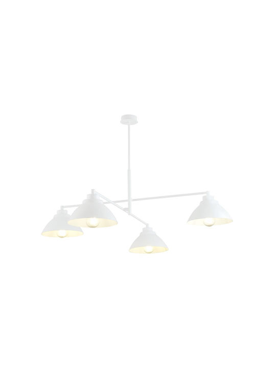 Emibig Pendant Chandelier for 4 Bulbs E27 White