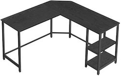 Corner Desk Wooden Black with Metal Legs 138x138x75cm